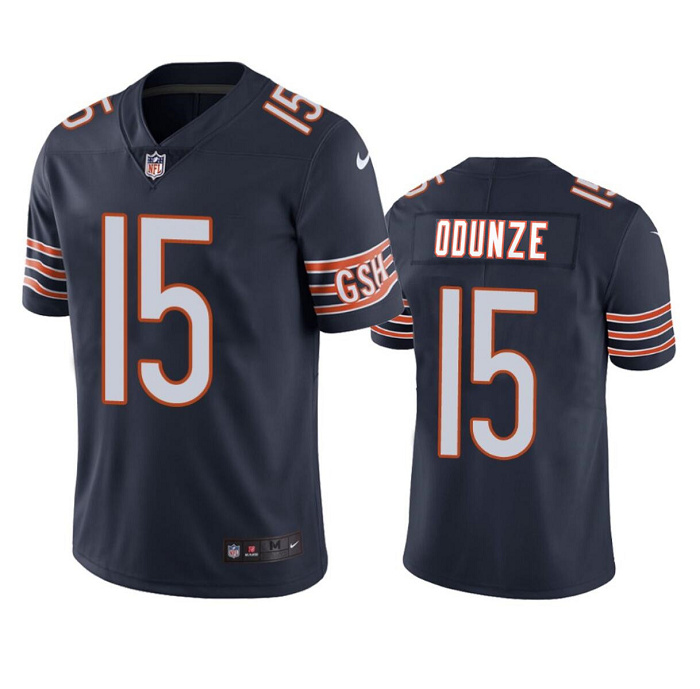 Men's Chicago Bears #15 Rome Odunze Navy 2024 Draft Vapor Football Stitched Jersey